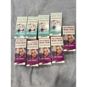 Lot of 9 Boxes Semi Permanent Hair Color Dye Violet Teal Exp 2024